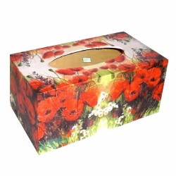 Boite mouchoirs Coquelicots serviettage