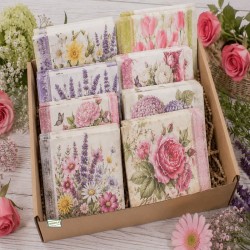 BOX 50 Serviettes Fleurs