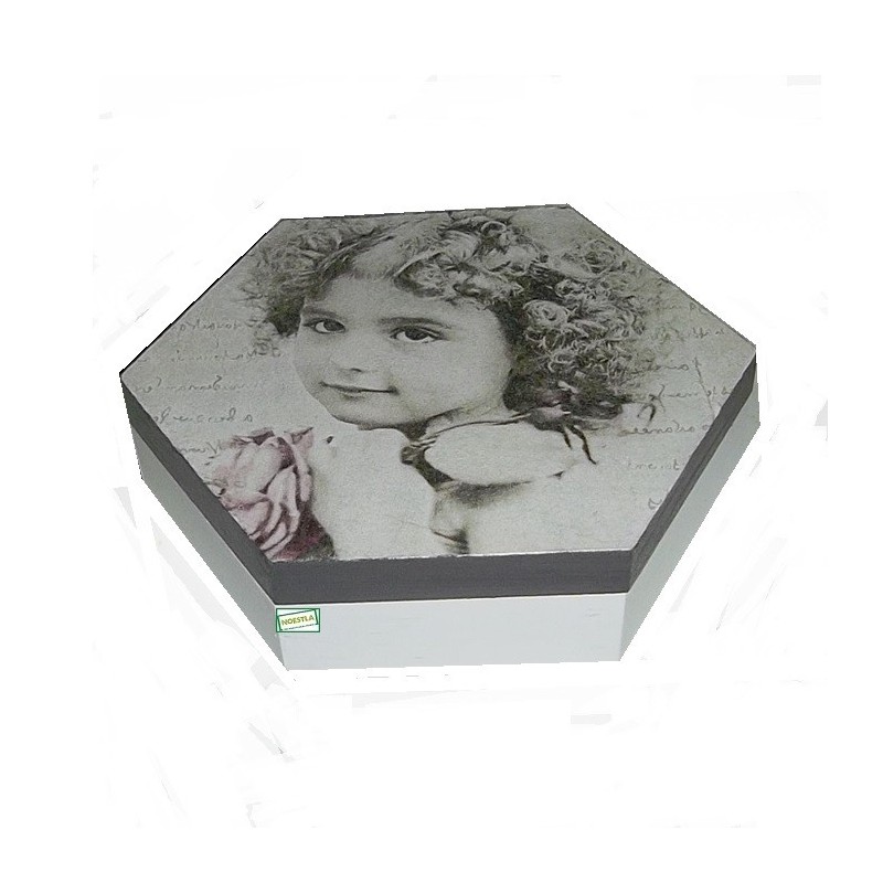 Boite bois Fillette serviettage