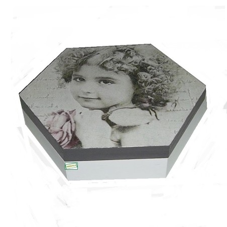Boite bois Fillette serviettage