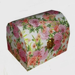 Coffre bois Les Roses serviettage