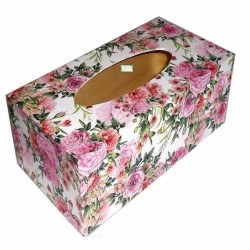Coffre bois Les Roses serviettage