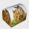 Coffre bois Chevaux serviettage
