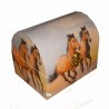Coffre bois Chevaux serviettage