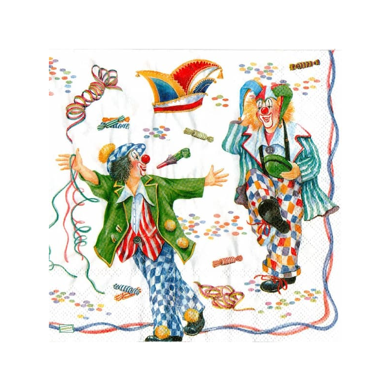 1 serviette papier Clown-40