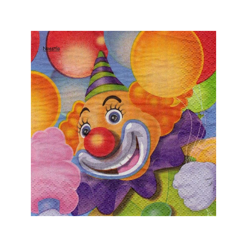 1 serviette papier Clown -41