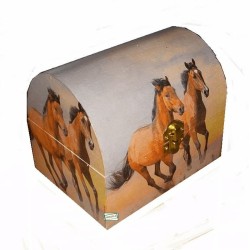Coffre bois Papillons serviettage