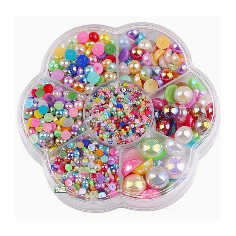 5000 demi perles multicolores