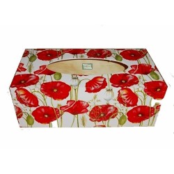 Boite mouchoirs Coquelicots serviettage
