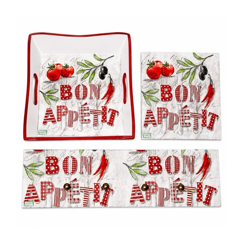 Ensemble bois Cuisine serviettage