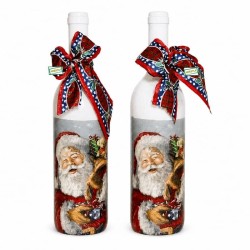 2 Bouteilles  Noêl serviettage