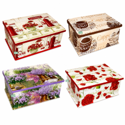 Boite bois Fleurs serviettage