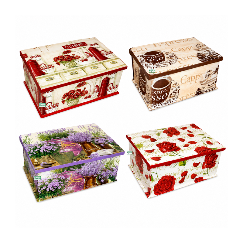 Boite bois Fleurs serviettage