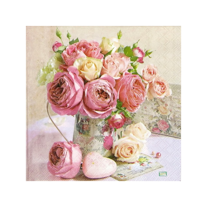 20serviettes papier Roses-23