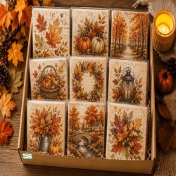 BOX 50 serviettes Automne