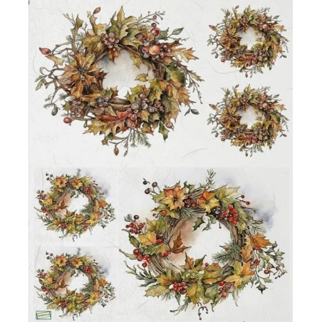 1papier riz Feuillages-R2289