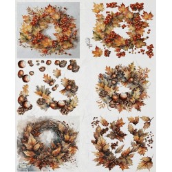 1papier riz Feuillages-R2493