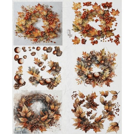 1papier riz Feuillages-R2493