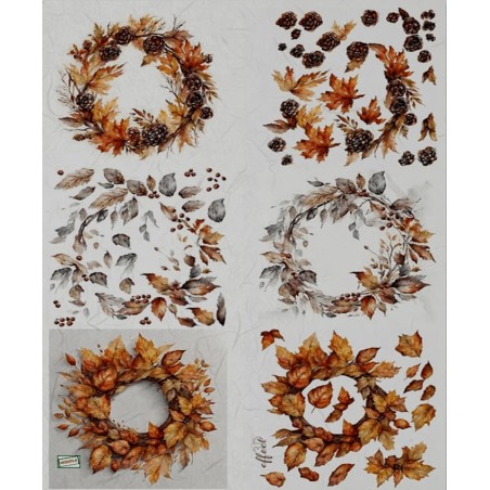 1papier riz Feuillages-R2495