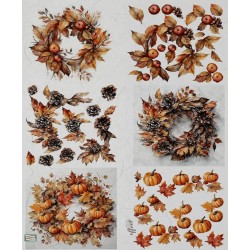 1papier riz Feuillages-R2496