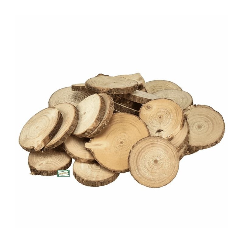 10 rondelles bois naturelles