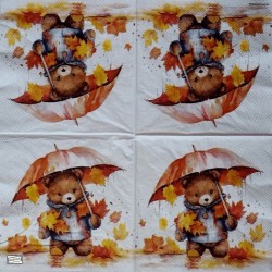 1 serviette papier Ourson -53