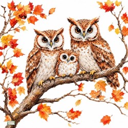 1 serviette Les chouettes-26