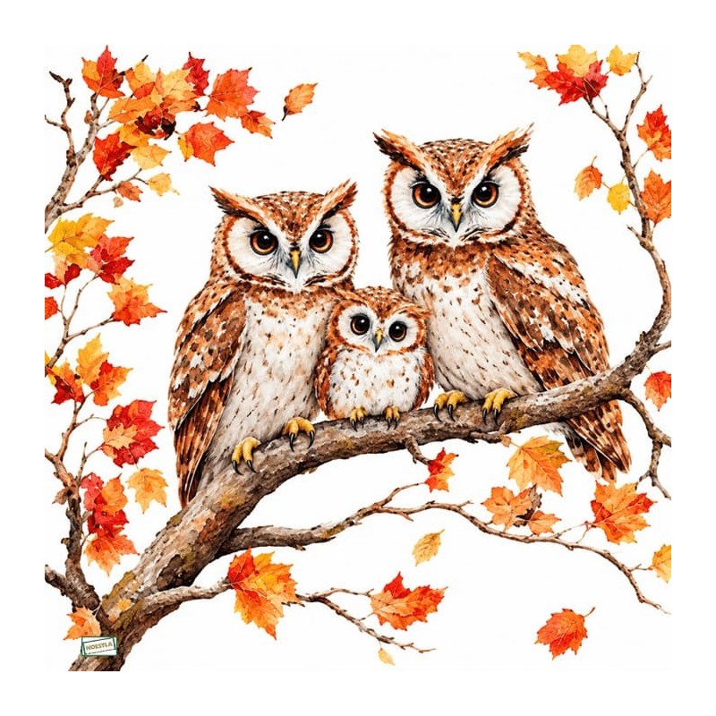 1 serviette Les chouettes-26