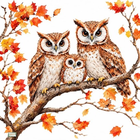 1 serviette Les chouettes-26