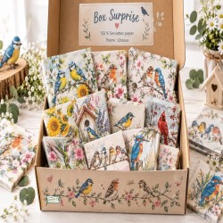 BOX 50 serviettes Oiseaux