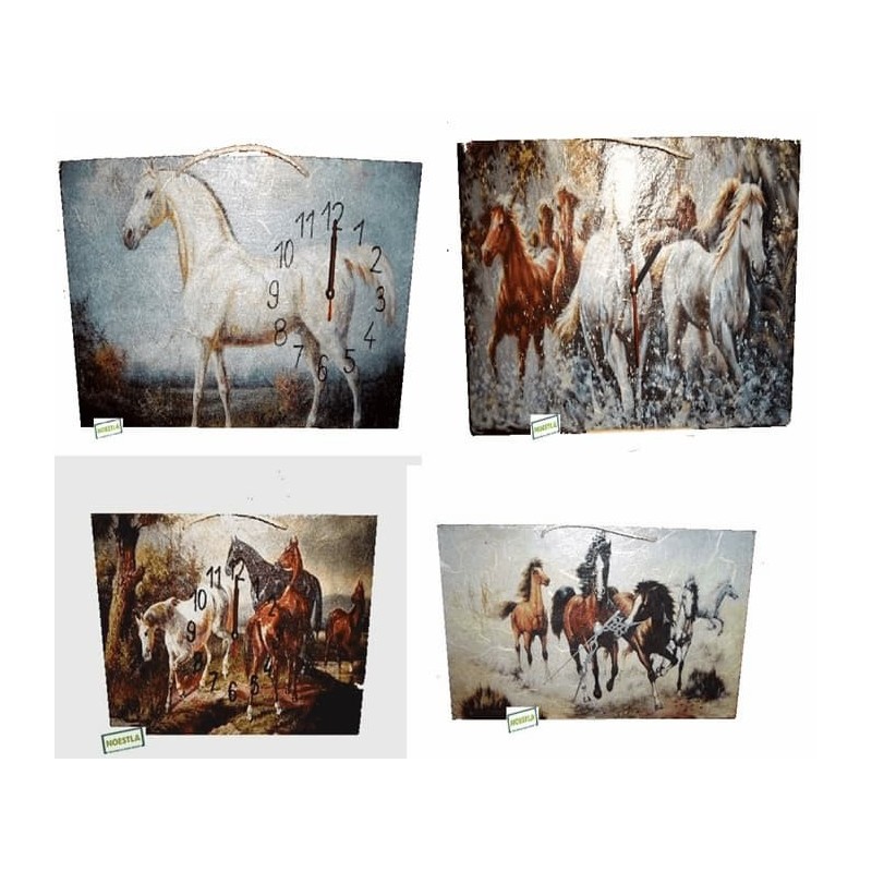 Horloges Chevaux serviettage