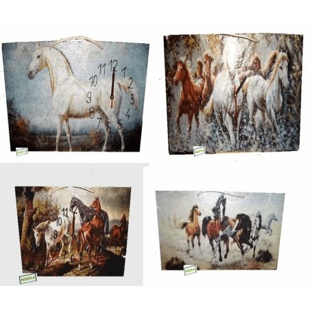 Horloges Chevaux serviettage