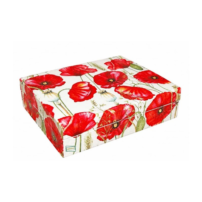 Boite Coquelicots serviettage