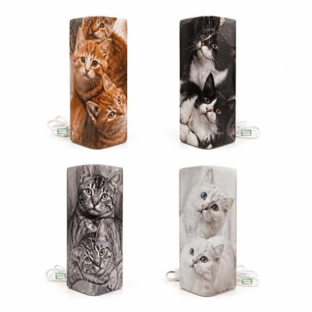 Lampes verre Chats serviettage