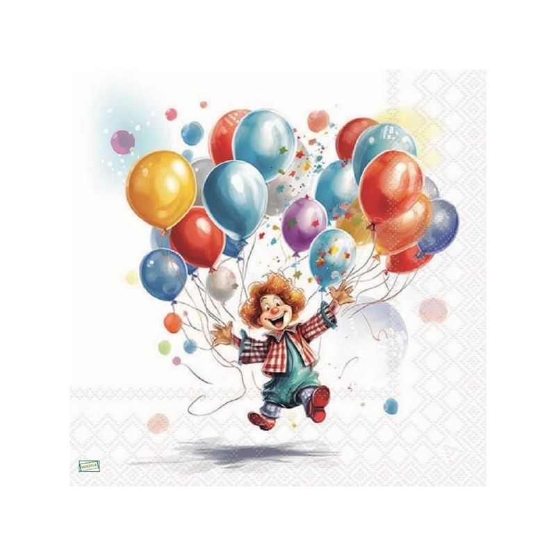 1 serviette papier Clown -71