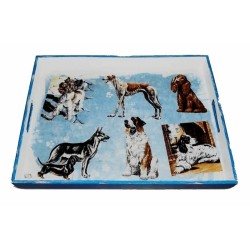 GRAND plateau Chiens serviettage