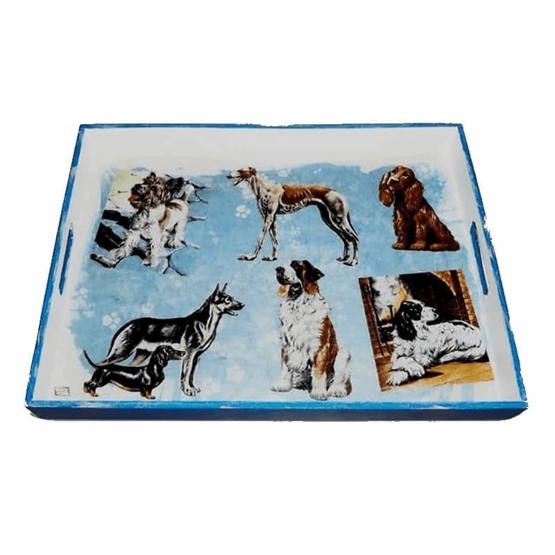 GRAND plateau Chiens serviettage