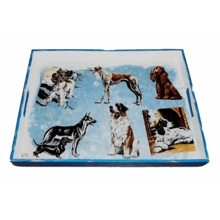 GRAND plateau Chiens serviettage