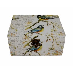 Boite bois Oiseaux serviettage