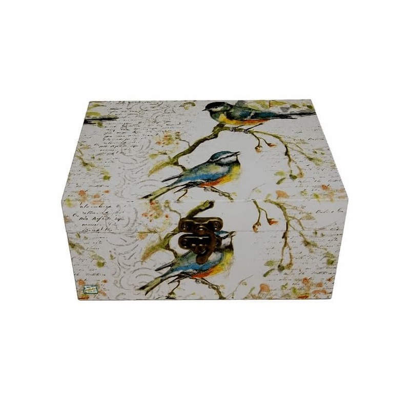 Boite bois Oiseaux serviettage
