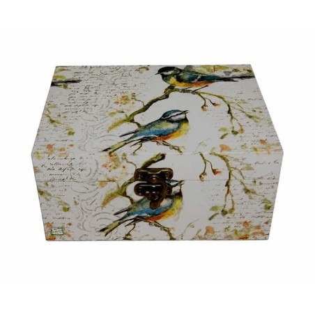 Boite bois Oiseaux serviettage