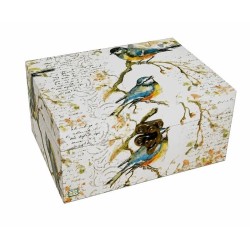 Boite bois Oiseaux serviettage