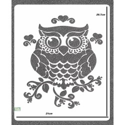 1 GRAND Pochoir Hibou