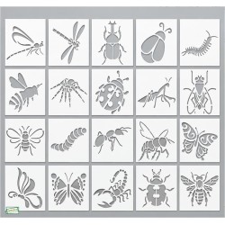 20 Pochoirs Insectes loisirs