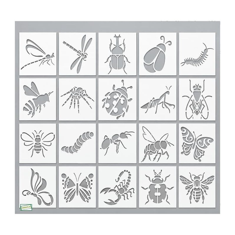 20 Pochoirs Insectes loisirs