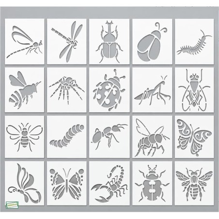 20 Pochoirs Insectes loisirs