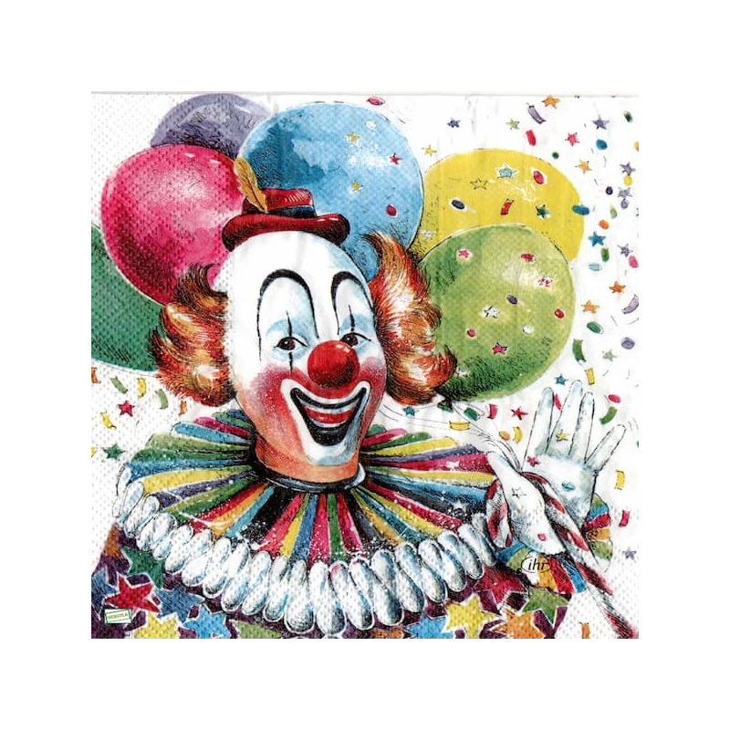 1 serviette papier Clown -80
