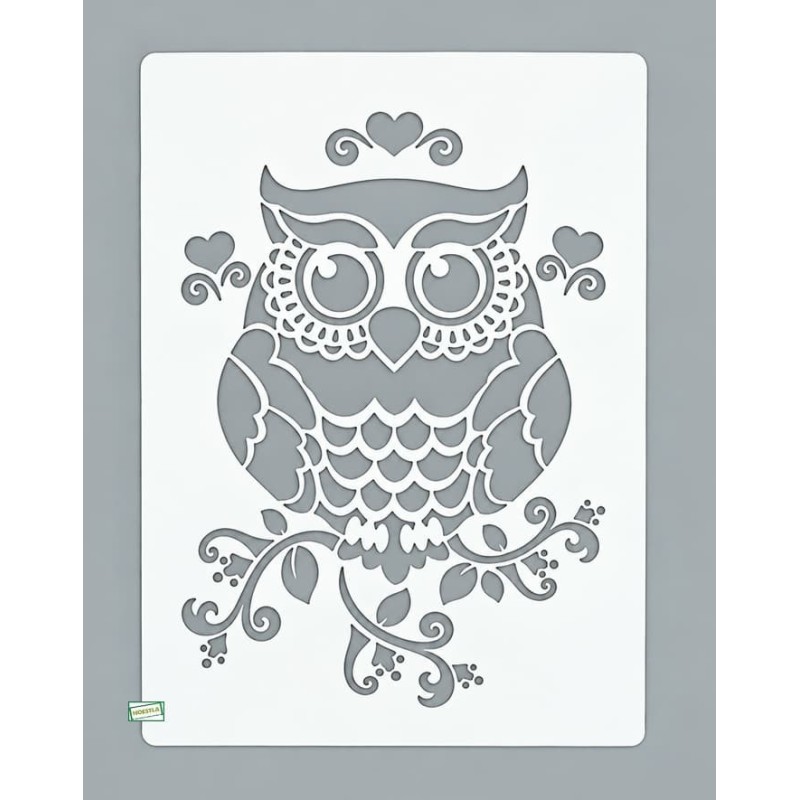 1 GRAND Pochoir Hibou