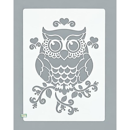 1 GRAND Pochoir Hibou