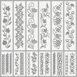 12 Pochoirs Floraux Loisirs créatifs-1